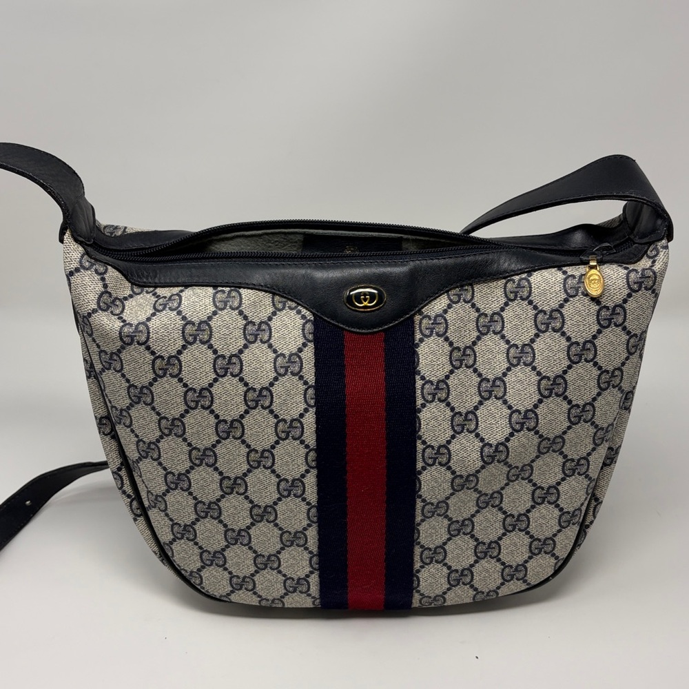 Gucci GG Sherry Red and Blue Sherry Stripes shoulder bag